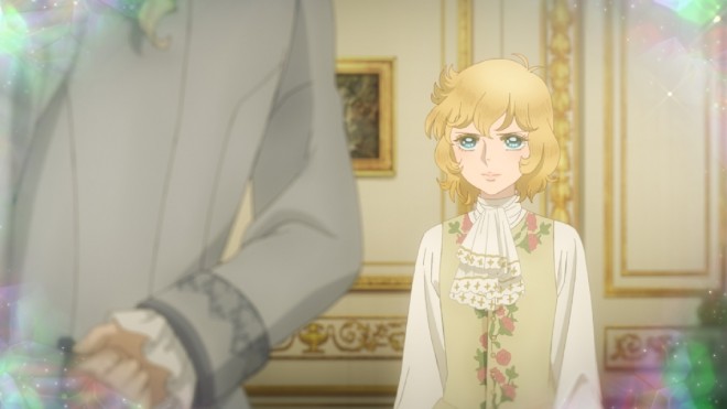 A stunning still from The Rose of Versailles featuring Oscar François de Jarjayes.